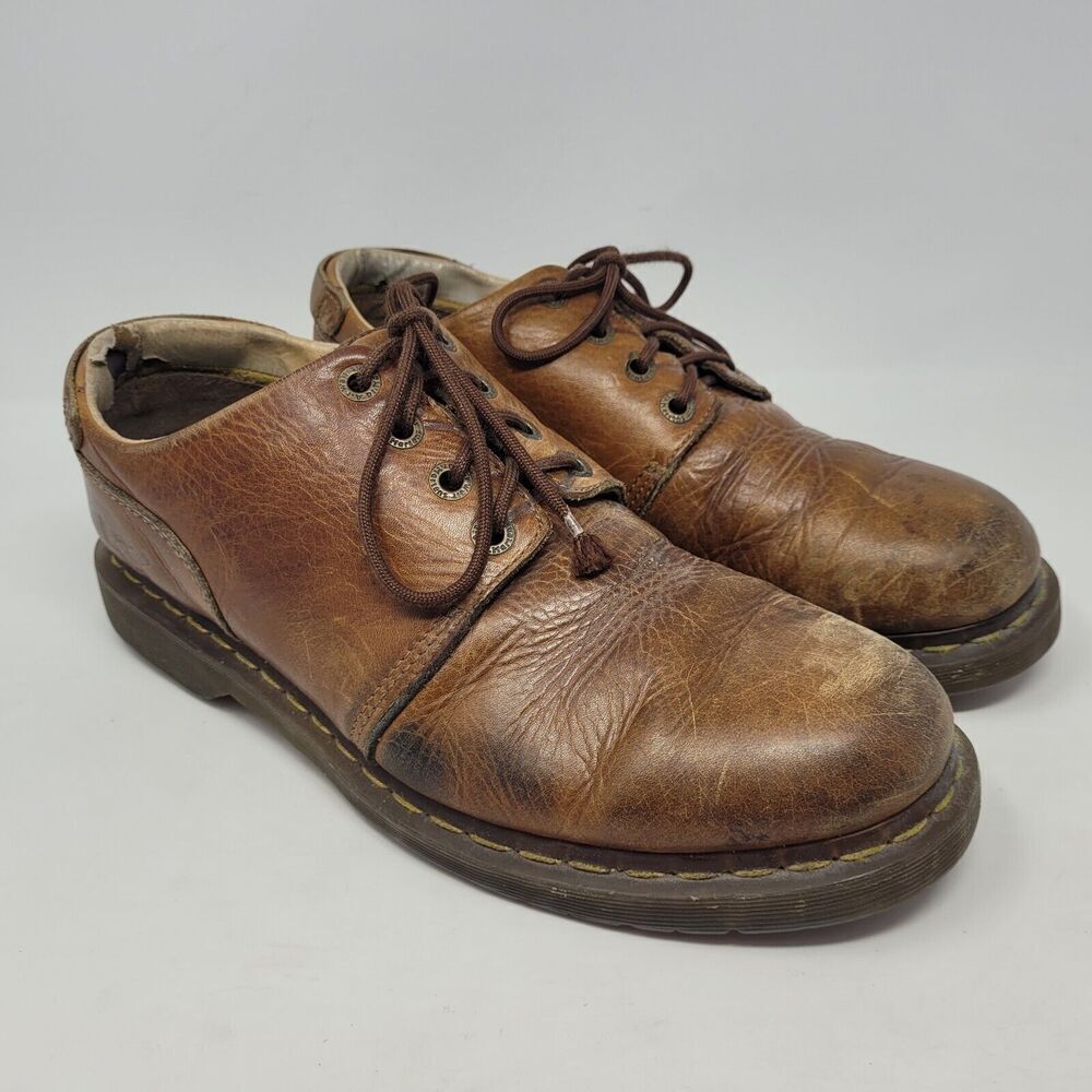 Dr Martens Doc Shoes Mens 12M Brown Leather Oxford 11792 Chunky‎ Distressed